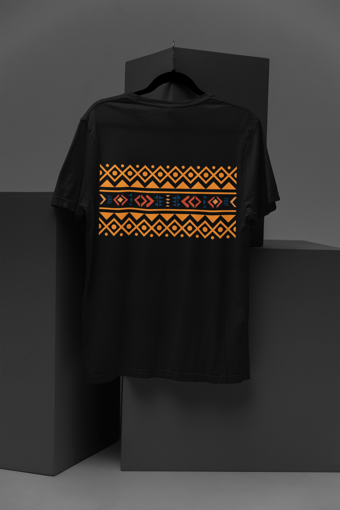 "AFRICAN ART FRONT & BACK" PRINT TSHIRT-MALE