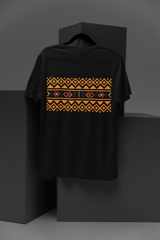"AFRICAN ART FRONT & BACK" PRINT TSHIRT-MALE