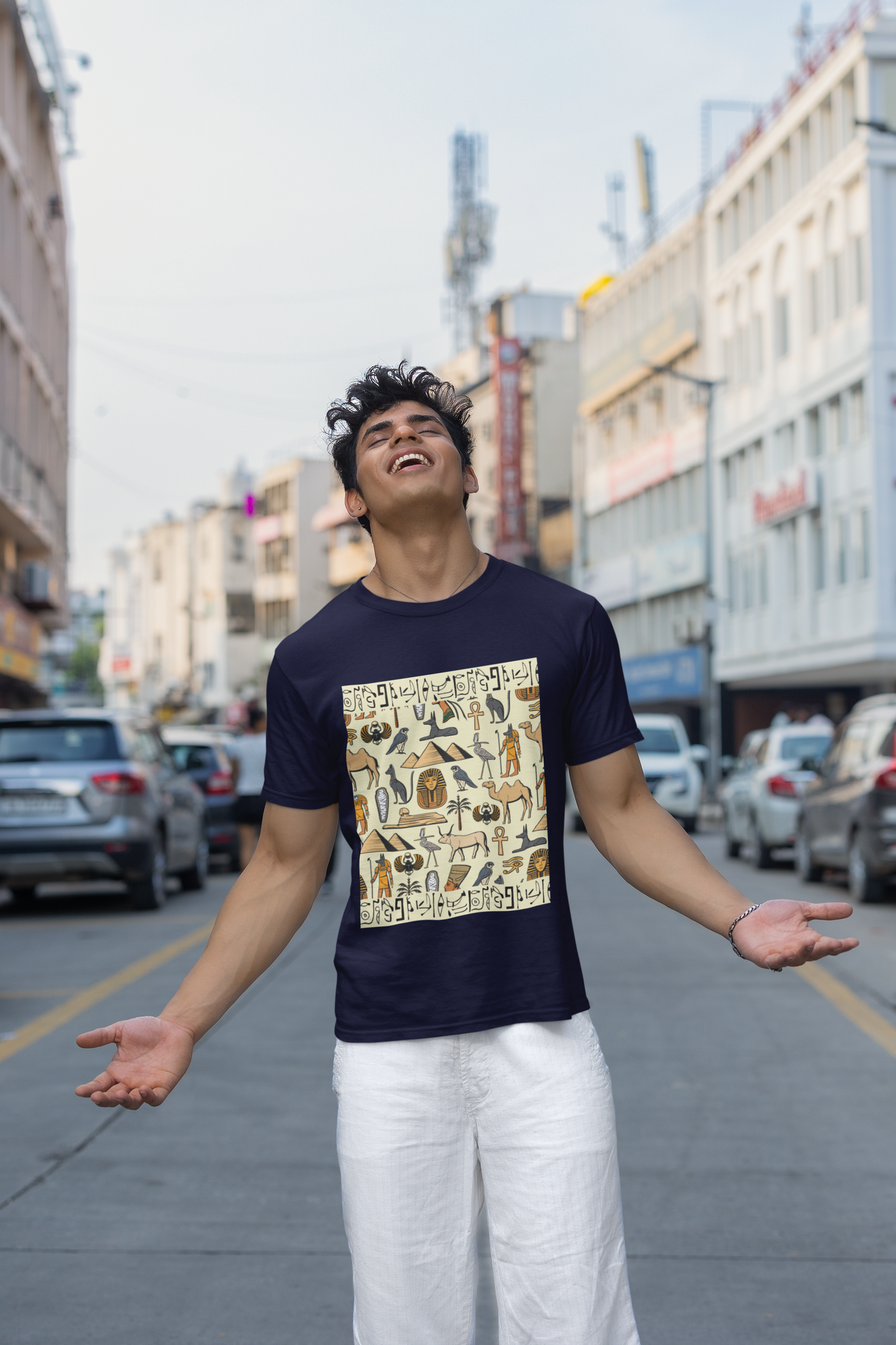 "Egyptian Hieroglyphs" PRINT TSHIRT-MALE