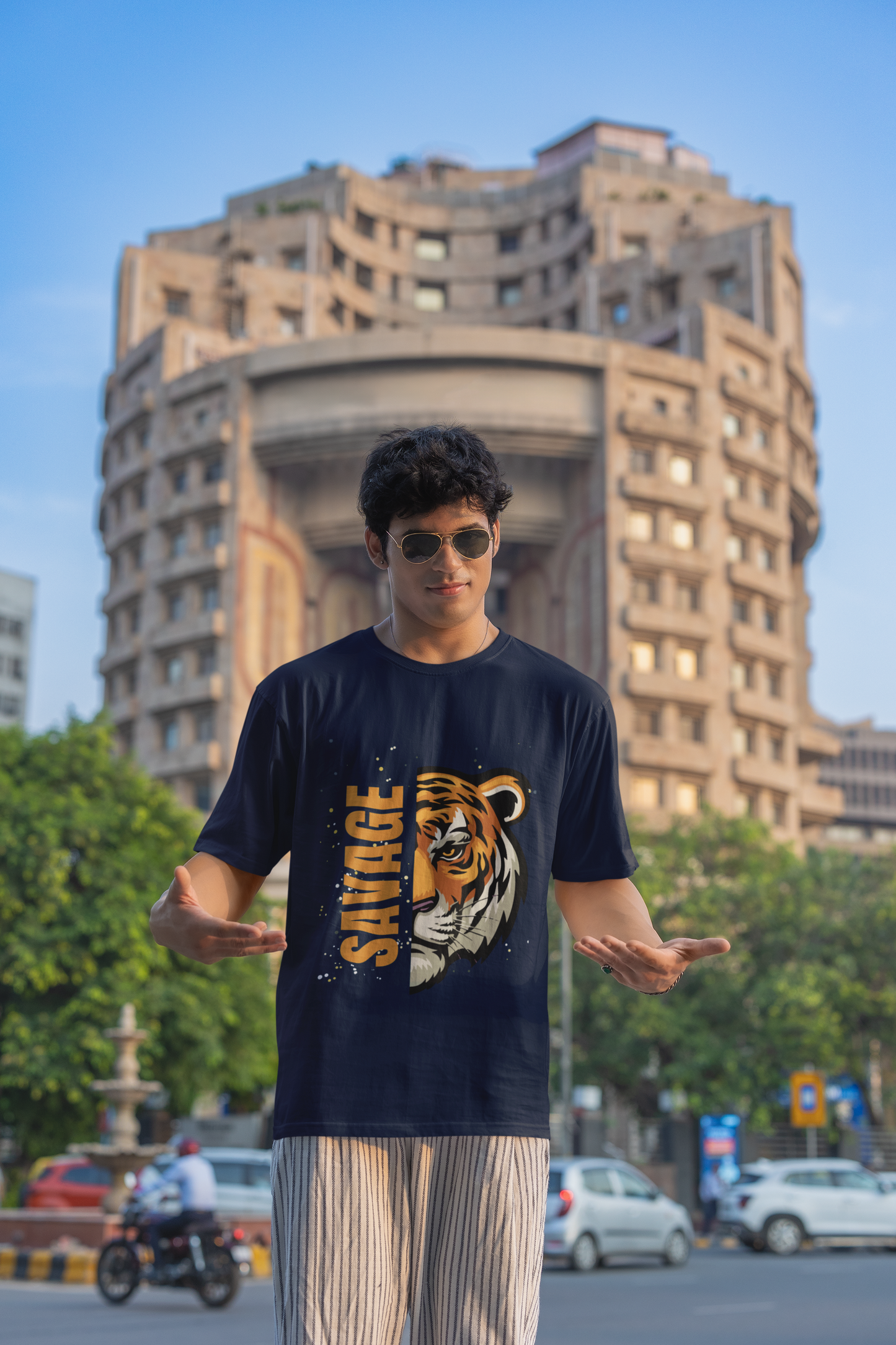 "TIGER SAVAGE" PRINT TSHIRT-MALE